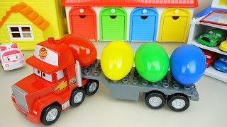 Career Cars truck and surprise eggs with car toys play