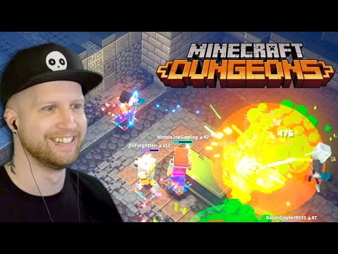 CREEPY CRYPT 4 PLAYERS MAX DIFFICULTY IN MINECRAFT DUNGEONS! | Minecraft Dungeons (Closed Beta)