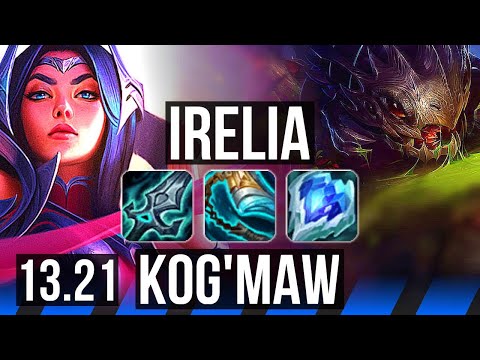 IRELIA vs KOG'MAW (MID) | 15/2/6, 6 solo kills, Legendary, 800+ games | KR Master | 13.21