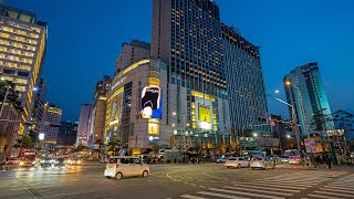 Seoul City Central Street Tour at Night  | Korea Travel 4K HDR