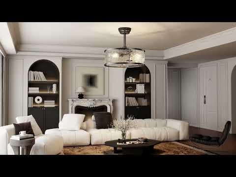 20" Modern Ceiling Fan With Light