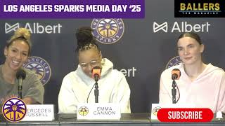 Emma Cannon, Masha Kliundikova, Mercedes Russell: LA Sparks Media Day | Interview | May 13, 2025