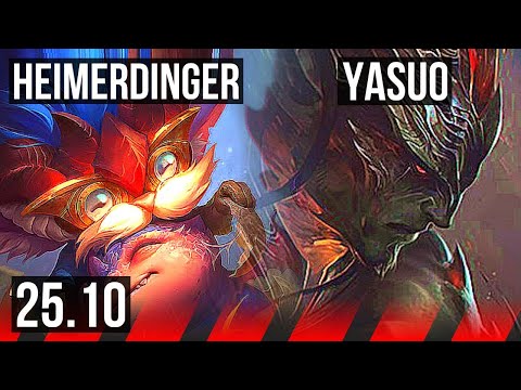 HEIMERDINGER vs YASUO (TOP) | Rank 8 Heimer, 600+ games | KR Grandmaster | 25.10