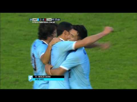 Gol de Castro. Unión (MdP) 2 - Chacarita 0. Fecha 23. B Nacional 2015. FPT