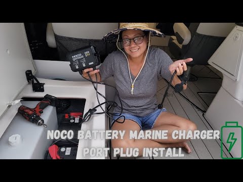 NOCO Onboard Battery Marine Charger & Port Plug Install #nocogenius #boat #maintenance #yamahaboats
