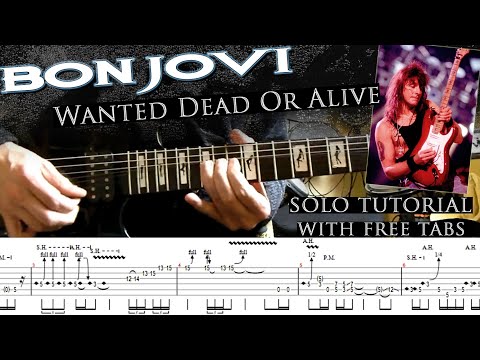 Bon Jovi - Wanted Dead Or Alive guitar solo lesson (with tablatures and backing tracks)