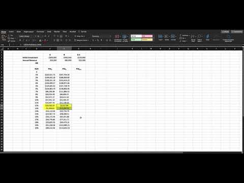 Incremental IRR Analysis - Example 2 (Excel Demo)