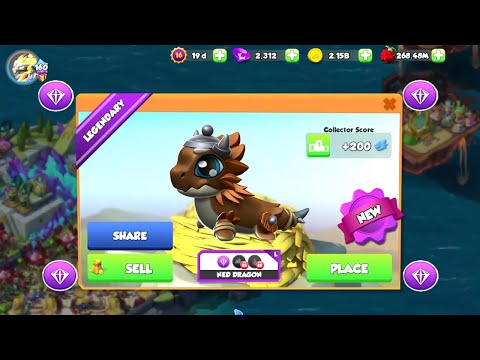 Hatched Ned Dragon-Dragon Mania Legends | Legendary Ned Dragon of the month | DML