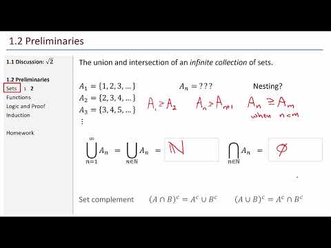 Math 441 Real Analysis, 1.1 and 1.2 Preliminaries
