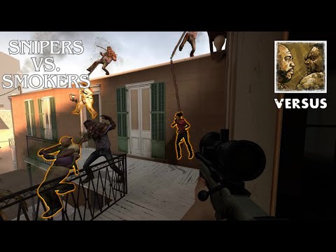 LEFT 4 DEAD 2 - SNIPERS VS. SMOKERS - THE PARISH - NEW MODE!