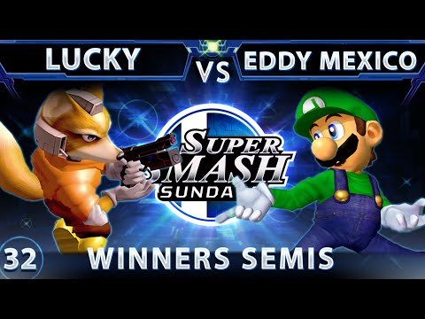 SSS 32 - XTR Eddie Mexico (Luigi) Vs. Lucky (Fox) SSBM - Winners Semis - Smash Melee
