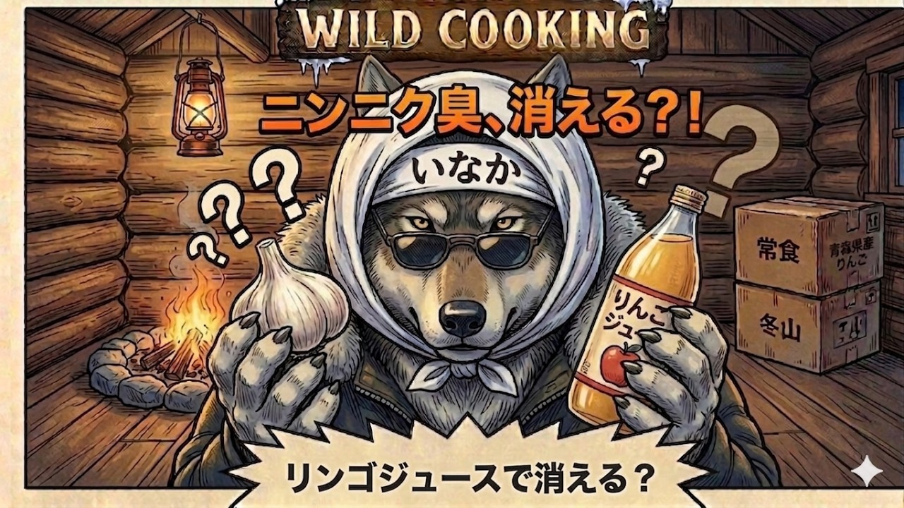 実験！リンゴジュース100％でニンニク臭が消えるのか？を検証　ワイルドクッキング3