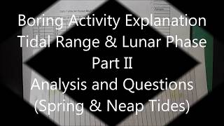 Tidal Range and Lunar Phases BLE PartII