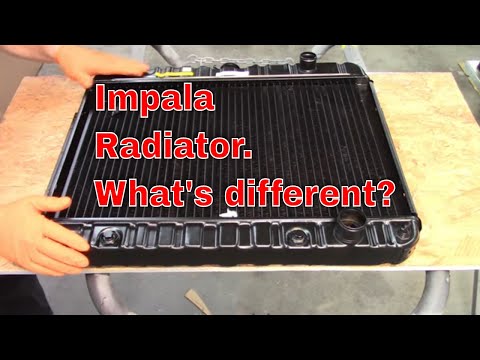 Replacing a radiator in a 1965 Impala.