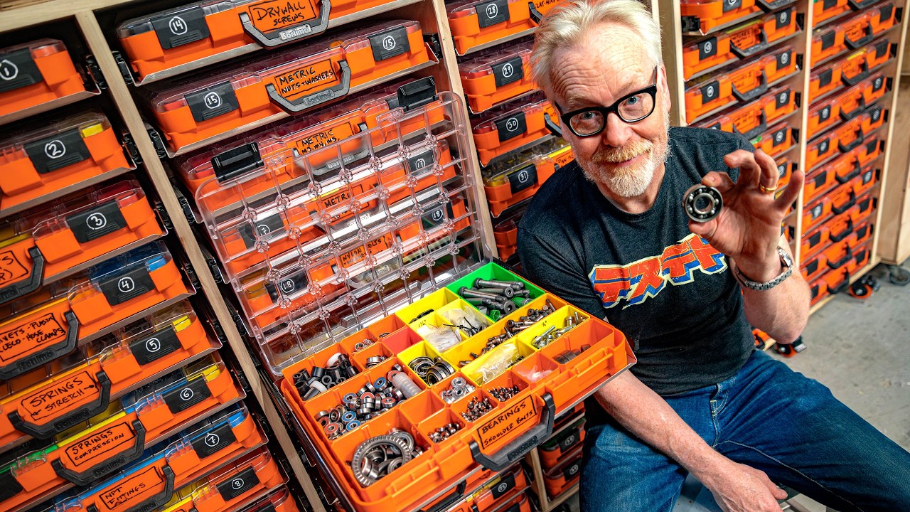 Adam Savage Sorts Half a Million Pieces of Shop Hardware