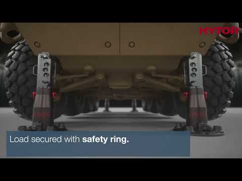 Piranha 5 Wheeled APC Lifter.  Heavy lifting cylinders for safe vehicle service and maintenance.