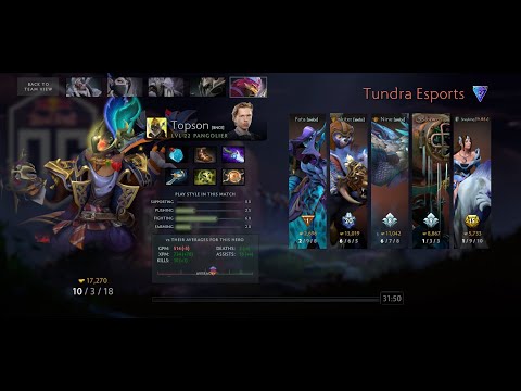 OG.Topson Pangolier 10/3/18 vs Tundra Esports (Game 5) *POV*