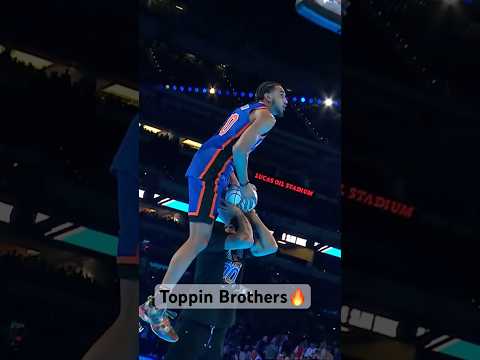 Jacob Toppin Jumps Over His Brother Obi In The #ATTSlamDunk! #Shorts