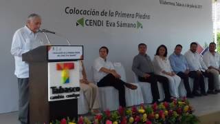 MENSAJE DEL SR. GOBERNADOR DEL ESTADO DE TABASCO ARTURO NÚÑEZ JIMÉNEZ EN LA COLOCACIÓN DE LA PRIMERA