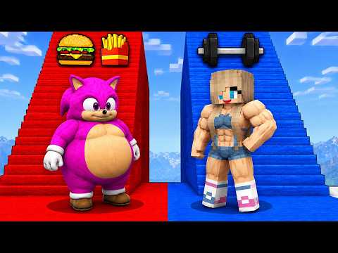 ŞİŞMAN KIZ BEBEK SONİC vs KASLI BERCA MERDİVEN YARIŞI !- Minecraft