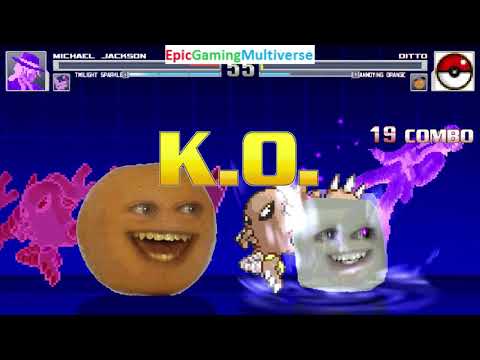 Michael Jackson And Twilight Sparkle VS Ditto And Annoying Orange In A MUGEN Match / Battle / Fight