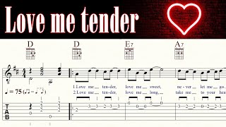 LOVE ME TENDER | ELVIS | Chords, Melody &amp; Lyrics | TAB &amp; Sheet music | Guitar Tutorial