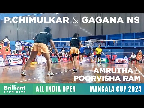 Brilliant badminton skills from PRANJAL CHIMULKAR & GAGANA NS vs AMRUTHA P & POORVISHA RAM #sports