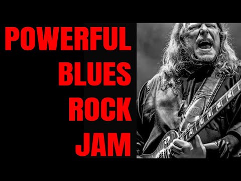 🎸 Powerful Blues Rock Guitar Jam in Em | E Minor Blues Backing Track