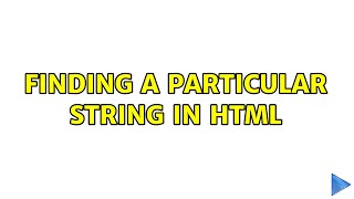 Finding a particular string in HTML