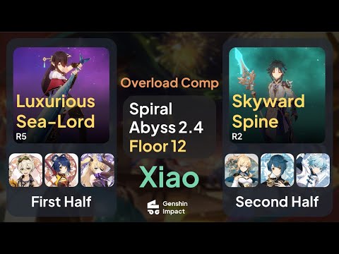 New Spiral Abyss 2.4 Floor 12 9 Stars - Overload Comp & Xiao - F2P ($0 Spend)