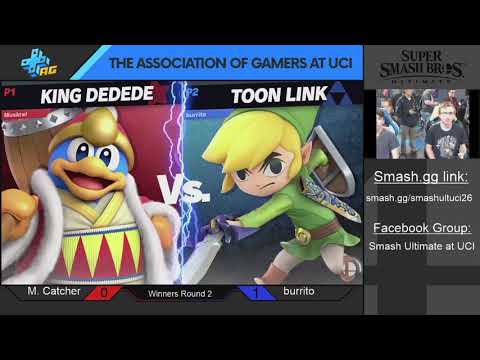 Smash Ultimate @ UCI #27 - Muskrat Catcher (King DDD, K. Rool) vs Burrito (Toon Link) [W. Round 2]