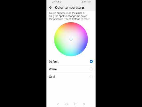 Brightness and color temperature settings in Huawei and Honor smartphones