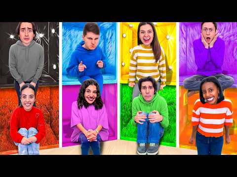 SOPRAVVIVIAMO IN 10 CASE DI UN SOLO COLORE PER 24 ORE CON I NOSTRI AMICI!🏠