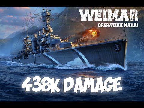 World Of Warships Replays - Operation Narai - Weimar - 438K Damage - 10 Kill