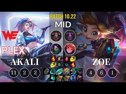 WE Plex Akali vs Zoe Mid - KR Patch 10.22