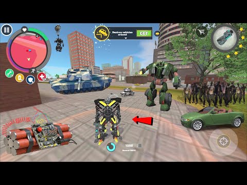 Rope Hero Vice Town (Robot Monster Truck and Infinity Zombies) A battle between zombies and machines