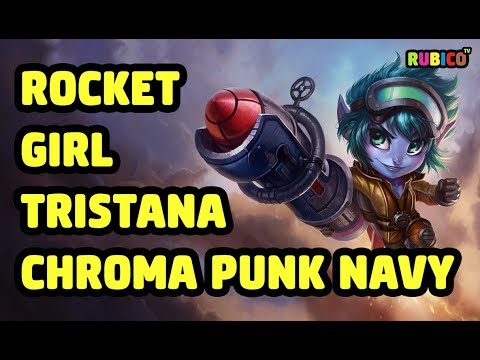 ROCKET GIRL TRISTANA CHROMA PUNK NAVY SKIN SPOTLIGHT - LEAGUE OF LEGENDS