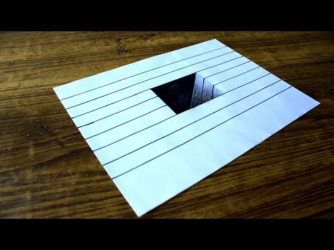 Very Easy!! How To Draw 3D Hole for Kids - 3D Trick Art on Line paper