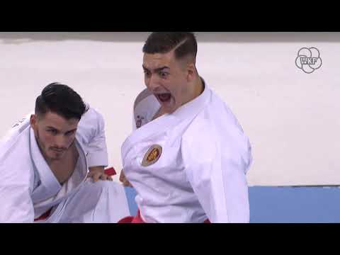 ITA vs MAR Male Kata Team. Madrid K1 Premier League 2019 Bronz Medals