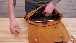 Деловой портфель в сочетании с кожей 20120 Vintage рыжий