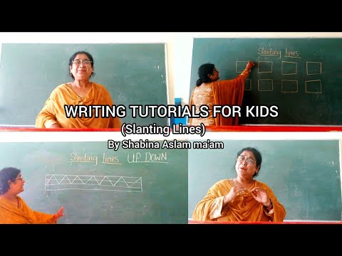 Writing Tutorials For Kids : SLANTING LINES by Mrs Shabina Aslam. 🐛❤