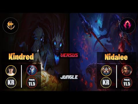 Haru KINDRED (Jungle) [Conqueror] VS NIDALEE - Challenger KR Patch 11.5