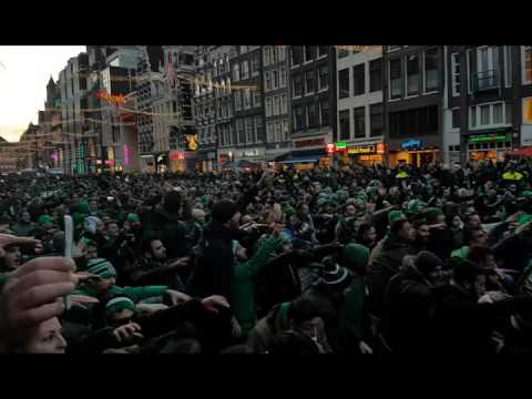 Panathinaikos fans in Amsterdam Horto Magiko before match
