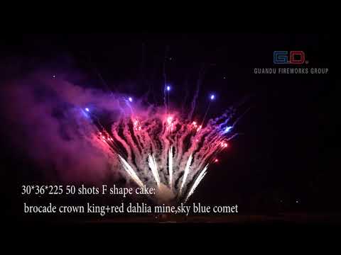 50 shots F shape cake   brocade crown king&red dahlia mine  sky blue comet