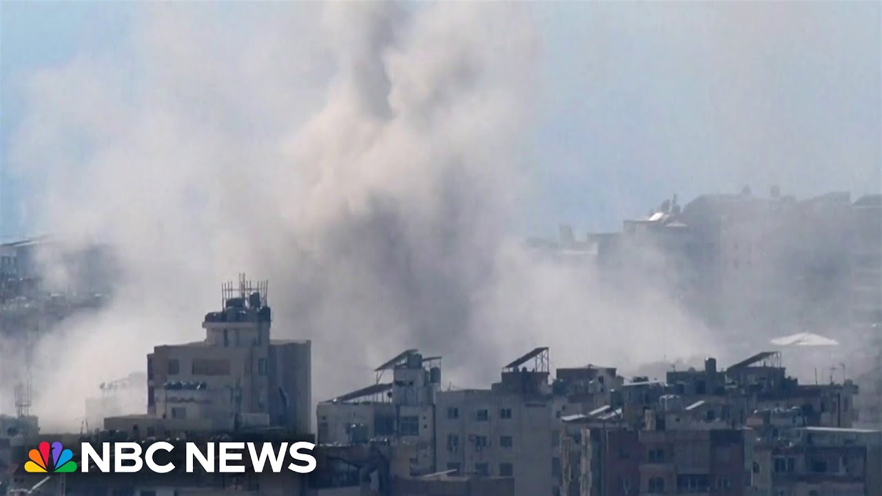 Israel strikes central Beirut as displaced families sleep on streets