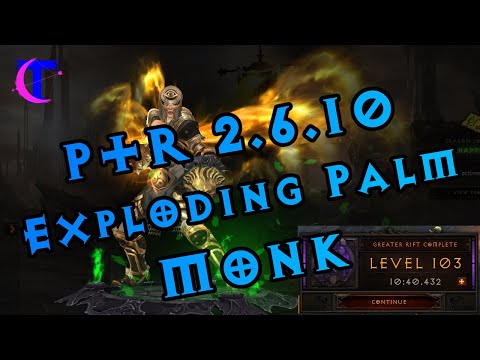 Diablo III PTR 2.6.10 - Exploding Palm Monk - Testing GR 103 - Needs Buffs!