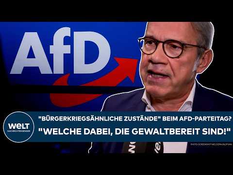 Video Thumbnail: ERFURT: "Bürgerkriegsähnliche Zustände" beim AfD-Parteitag? "Welche dabei, die gewaltbereit sind!"