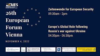 26th European Forum Vienna: Zeitenwende for European Security