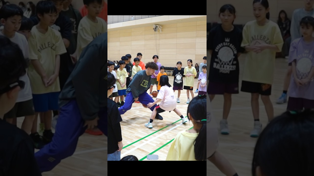 突然ボールが消えて驚く子ども達🏀❓#バスケ