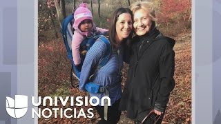 Sorpresivo encuentro: una mujer pudo abrazar a Hillary Clinton mientras caminaba por un parque